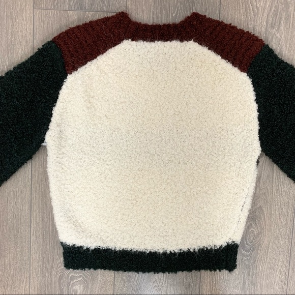 Isabel Marant Owel Colour Block Knit Sweater Ecru & Bottle Green Size US 34 - Picture 9 of 15
